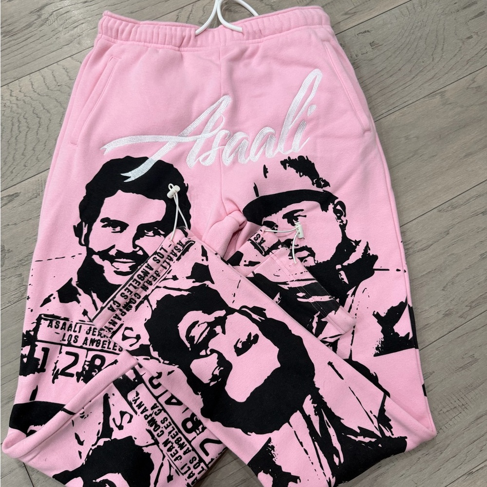 Asaali Pink Graphic Jogger Sweatpants